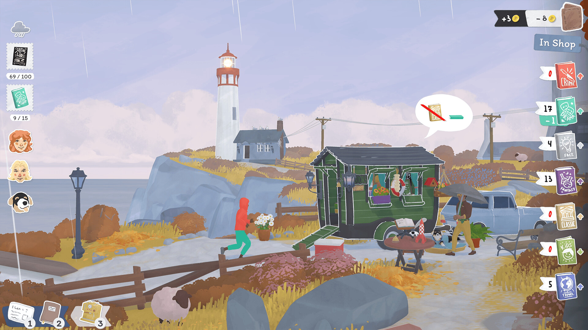 Tiny Bookshop 등대와 이동식 상점