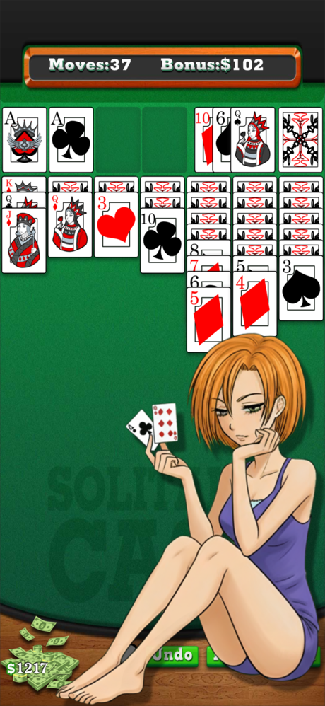 Solitaire Cash 실제 게임 화면 — 실머니 토너먼트 진행 중